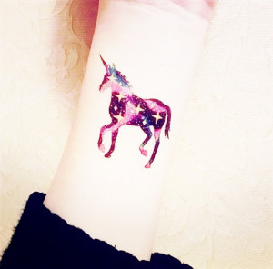 Unicorn Galaxy tattoo - InknArt Temporary Tattoo - large pattern wrist ...