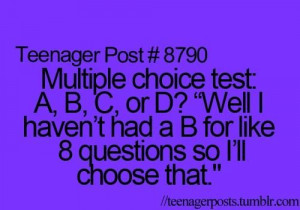 Multiple choice test . . . .