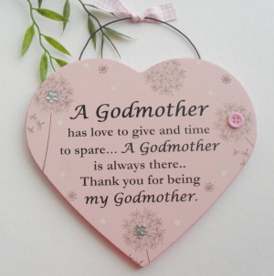 Thank you for being my Godmother... Quality Wooden Plaque Ideal for a ...