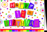 17 Years Old Rainbow Collage card - Product #190314