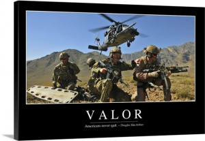Valor: Inspirational Quote and Motivational Poster Wall Art