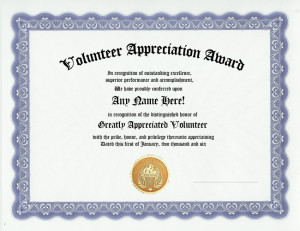 volunteer appreciation official recognition award get your own ...