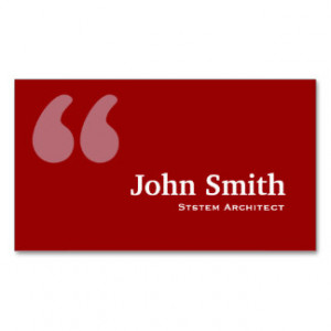 Red Quotes System Architect Business Card