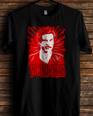 Details about Anchorman Will Ferrell4 Funny Movie Quote t-shirt ...