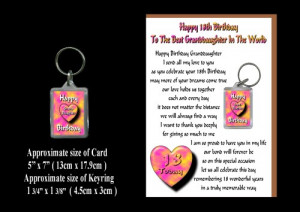 18th Happy Birthday Granddaughter Card & Keyring Gift 18 Today