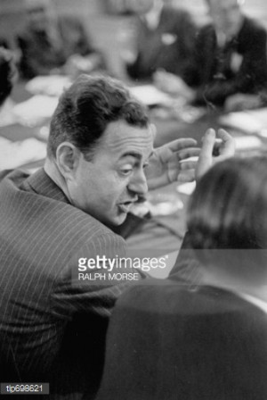 Stock Photo Builder William J Levitt talking at LIFE 39 s Housing