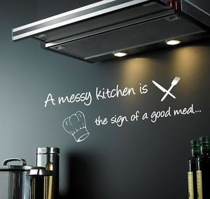 MESSY-KITCHEN-WALL-DECAL-Kitchen-quote-sticker-VINYL-DECOR-ART-CHEF ...