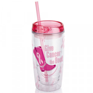 Home > 16 Oz. Give Cancer The Boot Breast Cancer Awareness Acrylic ...