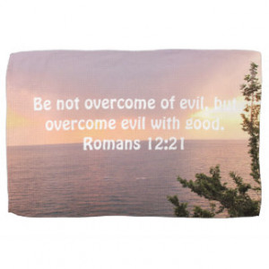 Bible Verses Love Quote Saying Romans 12:21 Towels