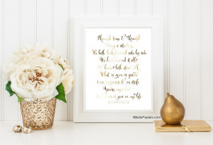 ... Ombre Typography Impregnable Question Lyrics Framed Gold Floral