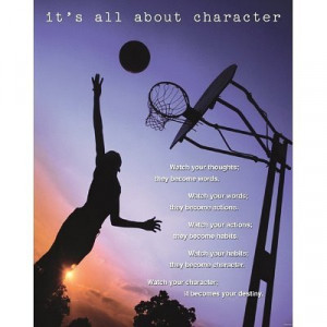 It’s All About Character Inspirational Sports Poster 16″x20″