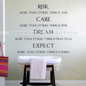 Risk More Than Others Think is Safe Quote wall sticker Vinyl Stickers ...