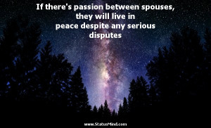 If there’s passion between spouses, they will live in peace despite ...