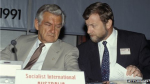 Bob Hawke and his then foreign minister Gareth Evans in 1991