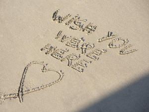 Wish You Were Here on beach sand-4235