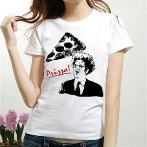 Dr Brule PRIZZA funny Quote fan art Womens white red t ladies Tee ...