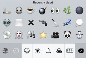 my recently used emojis are pretty rad this morning