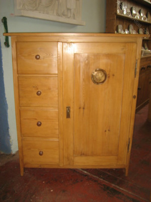 Antique Continental Pine Food Cupboard