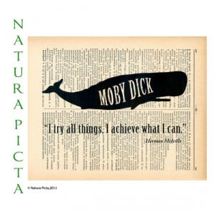 Moby Dick whale Herman Melville dictionary quote print - on Upcycled ...
