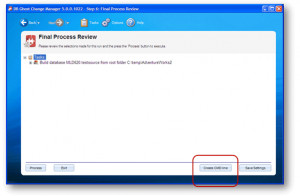 Command Line on Change Manager summary page