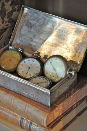 Books and pocket watches.