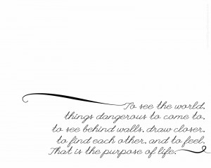 ... saw The Secret Life of Walter Mitty. I really liked the quote from it