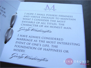Escort Card Booklet Favors with Quotes