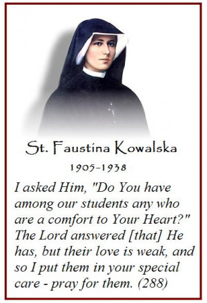 Feast Day: St. Faustina Kowalska