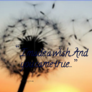 thumbnail of quotes I made a wish, And you came true...