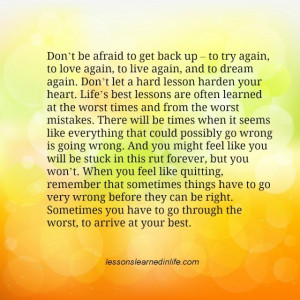 don t be afraid to get back up to try