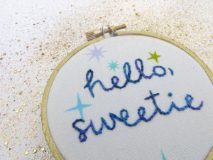 Hello Sweetie Embroidery Hoop / Doctor Who Hand Embroidered Hoop Art ...