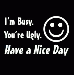 Busy You're Ugly Have A Nice Day