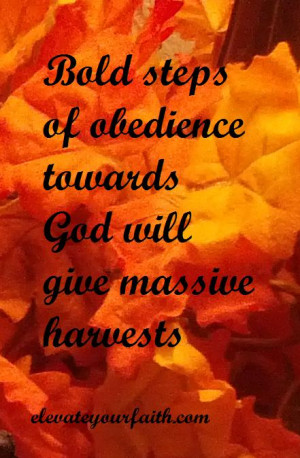 Have bold obedience to God. Sometimes God will ask us to do things ...