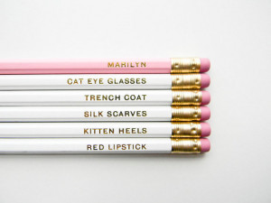 Marilyn Monroe Pencils- The 'Girls with Gumption' Collection, White ...