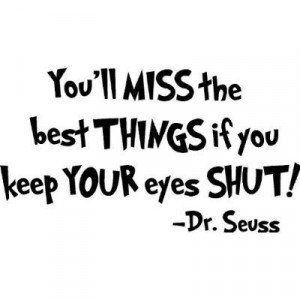 Dr Seuss You'll miss the best things if you keep your eyes shut wall ...