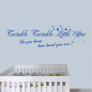 Twinkle Twinkle little star quote above a cot wall art decal vinyl ...