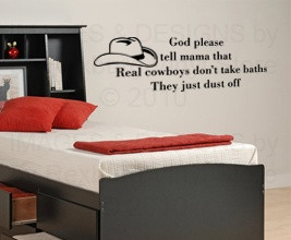 ... Decal Art Decor Inspirational Sticker Quote Cowboy Boy Room God K25