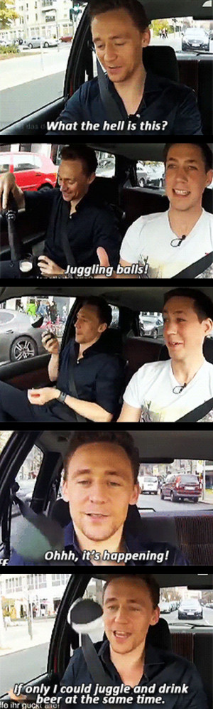 Tom Hiddleston juggling in Berlin...