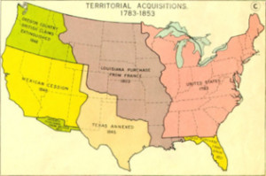 map of American trade deals and land. The Mexican Cession is the ...