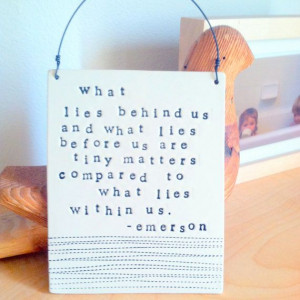 plaque within us emerson quote MADE TO ORDER by mbartstudios, $28.00