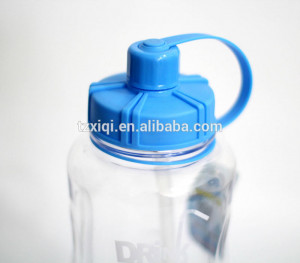 1000ml plastic large neck sport bottle/water bottle with straw