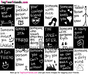 Black And White Tag Chart For Myspace Facebook Friends