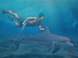 1600x1200_10886_Hunter_3d_character_hunter_underwater_dolphin_picture ...