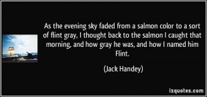 sky faded from a salmon color to a sort of flint gray, I thought back ...