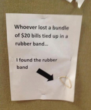 Funny lost and found sign