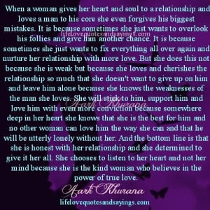 when a woman gives her heart and soul to a relationship and loves a ...