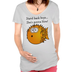Funny Blow Fish Maternity T-shirt