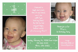 1st birthday photo invitation