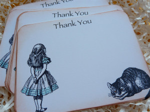 Alice Wonderland Thank You Cards Cheshire Cat Ifiwerecards
