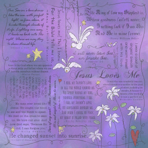 ... - Religious Collection - 12 x 12 Paper - Quotes - Jesus Loves Me